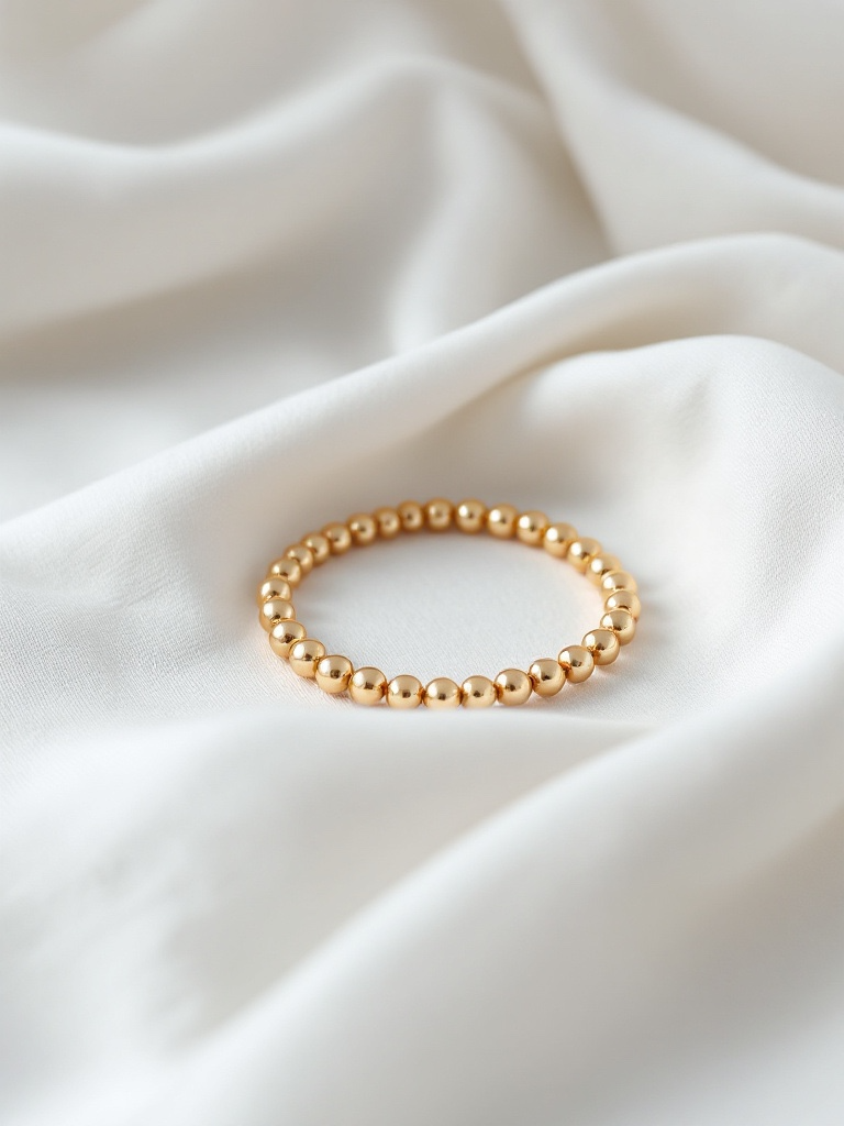 14k Solid Gold Stretch Bracelet