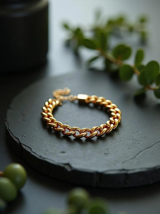 Gold Curb Chain Bracelet