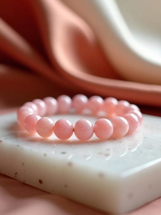 Pink Jade Stretch Bracelet