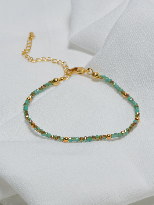 Gold Rondelle Crystal Bracelet