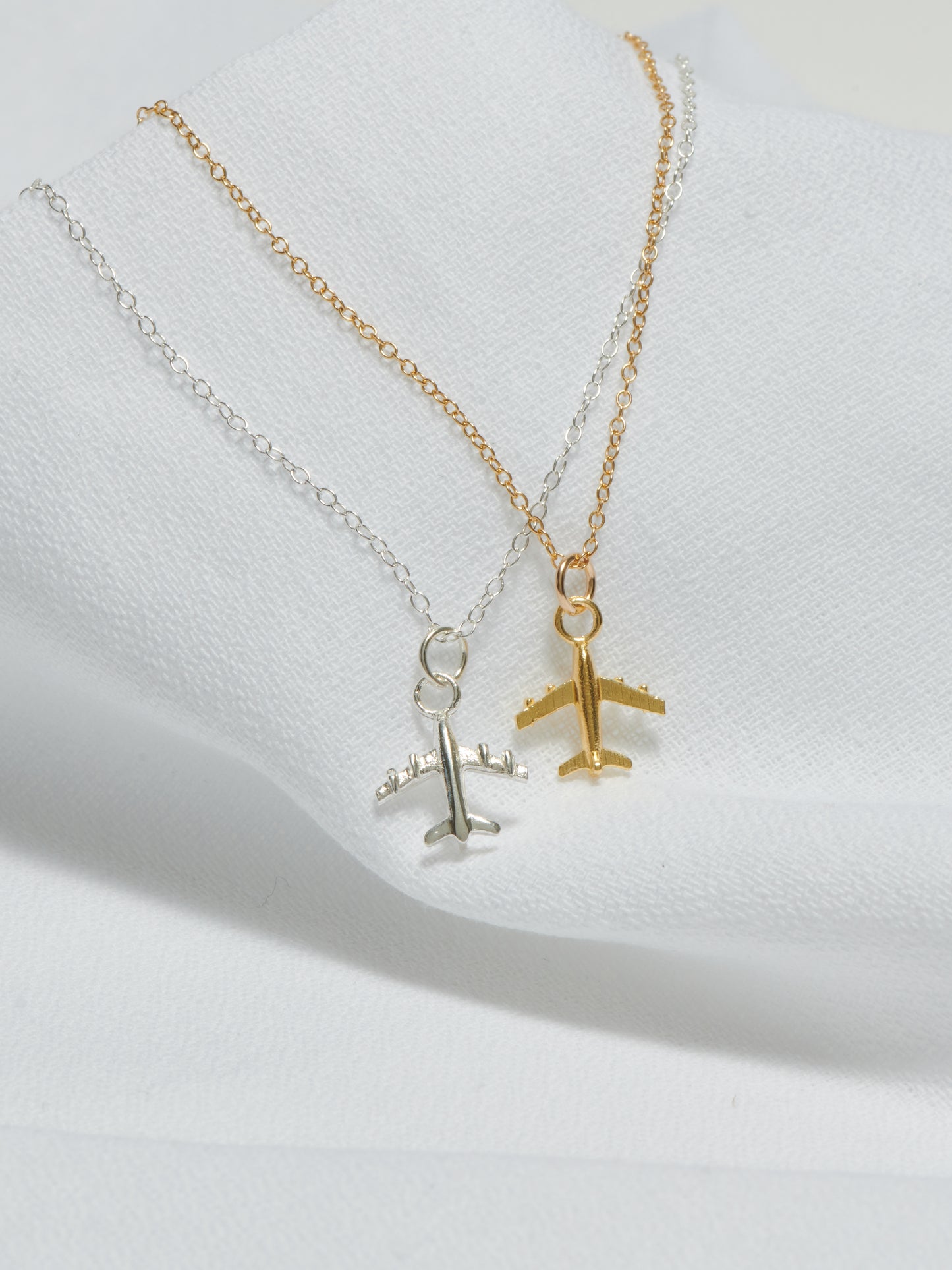 Gold or Silver Airplane Necklace