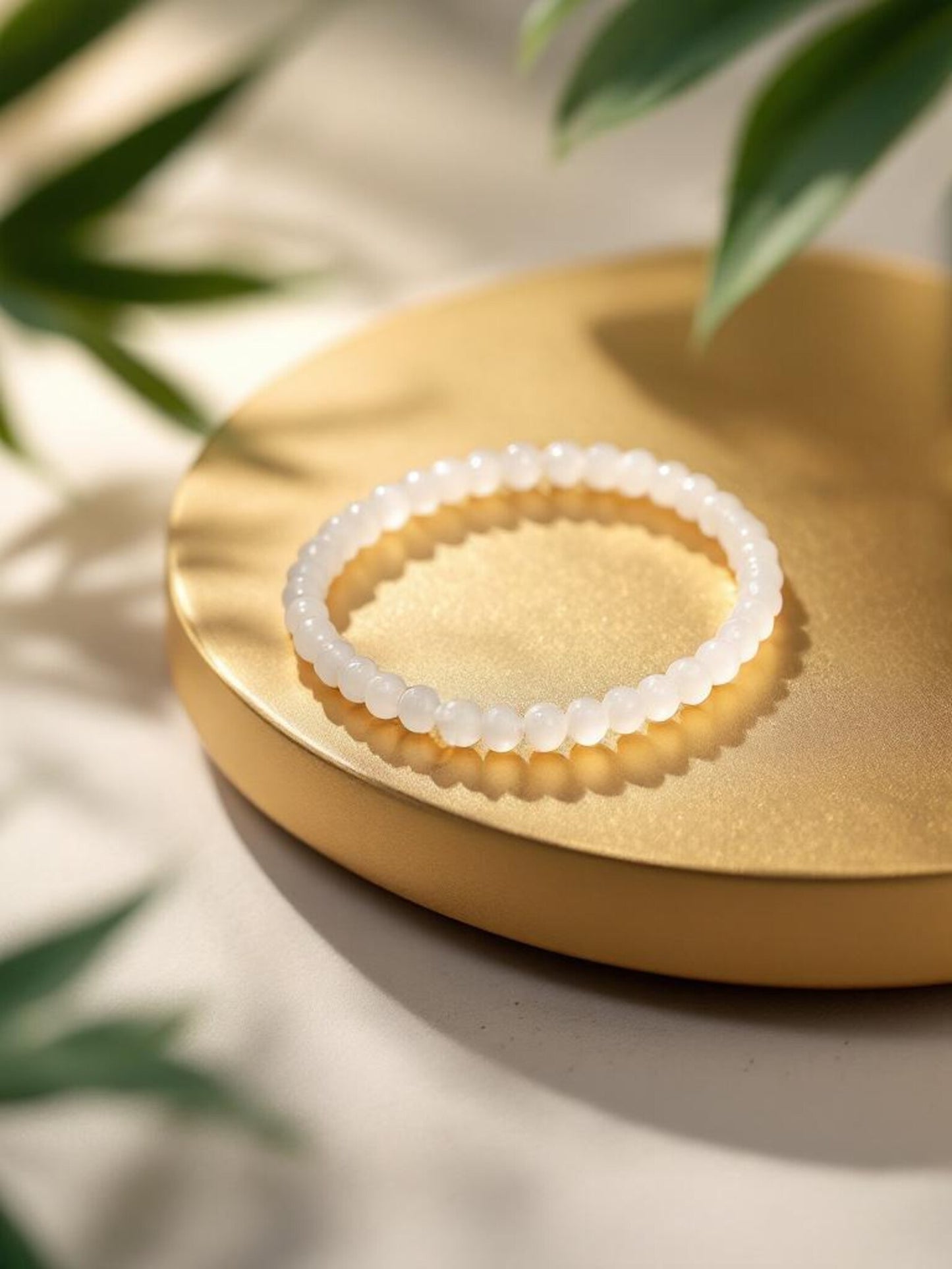 White Jade Stretch Bracelet