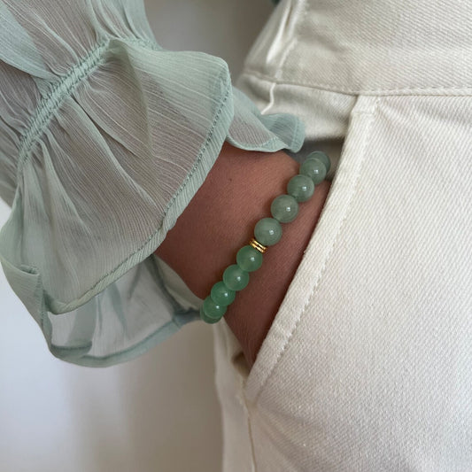 Aventurine + Green Jade Stretch Bracelet