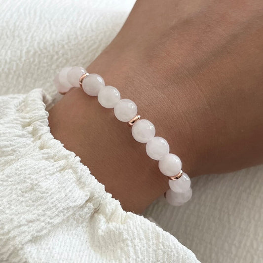 Faceted Rose Quartz Stretch Bracelet